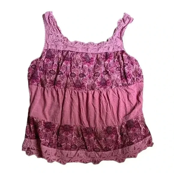 Lucky Brand Eyelet Floral Tank - Picture 2 of 6